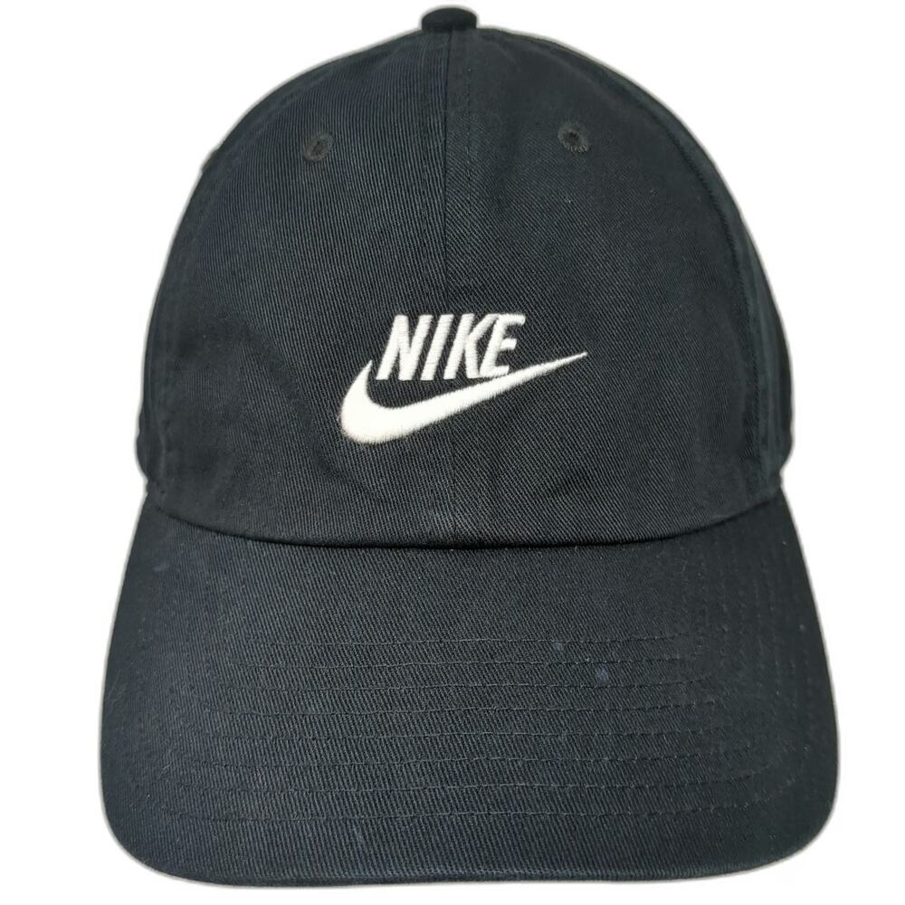 Nike Baseball Cap Black One Size Heritage86 Embroidered Swoosh Adjustable Hat
